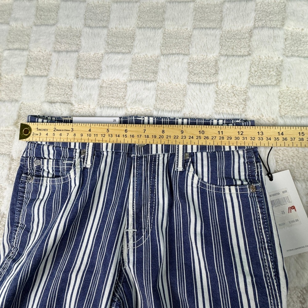 For‎ All Mankind Striped Jeans Women's Size 25 Blue White Wide Leg Pants NWT - Picture 5 of 15